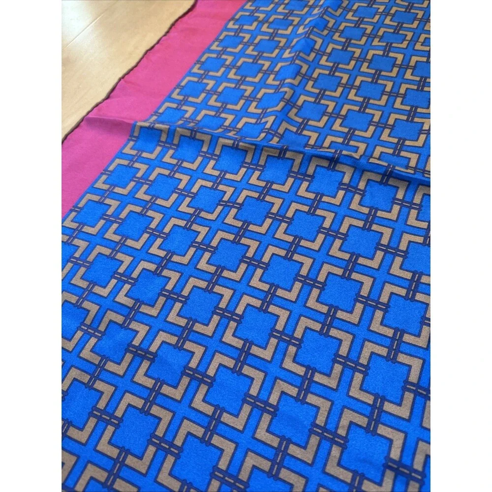 BLUE & PINK Talbots 100% Silk Square Scarf NWT